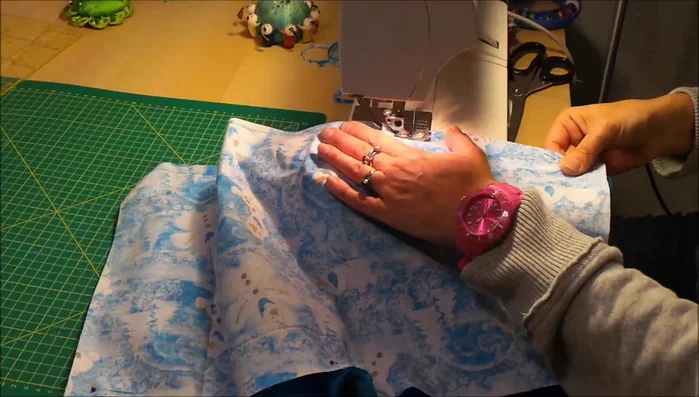 Add optional cotton band: Sew it close to the edge on the inside, before sewing the top.