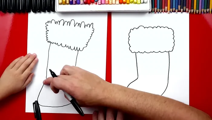 Repeat step 5 on the other side to complete the stocking shape.