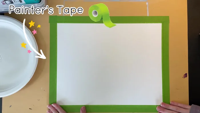 Prepare the canvas by taping down your multimedia paper. This step is optional.