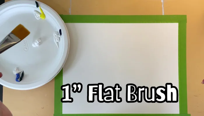 Add a bottom layer using yellow, green, blue, brown, and white. Adjust color saturation by adding more white if needed.