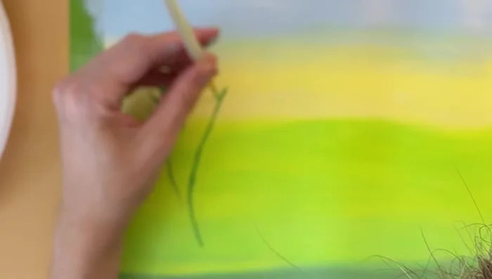 Add more detail to the plants using different shades and techniques.