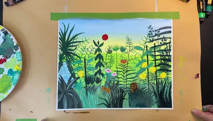 Remove the painter's tape carefully once the paint is completely dry.