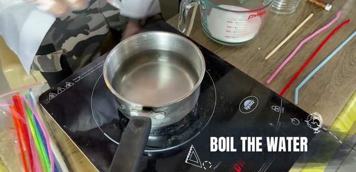 Boil the water: Heat 2 cups of water.