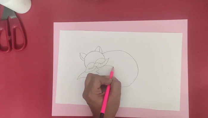 Cut out the final shape of the fox.