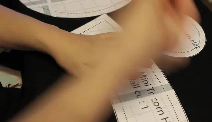 Cut out all traced fabric pieces. Set the smaller brim piece aside.