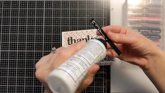 Add the patterned paper strip to the inside of the card.