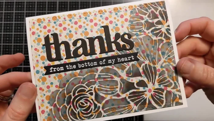 Add the patterned paper strip to the inside of the card.