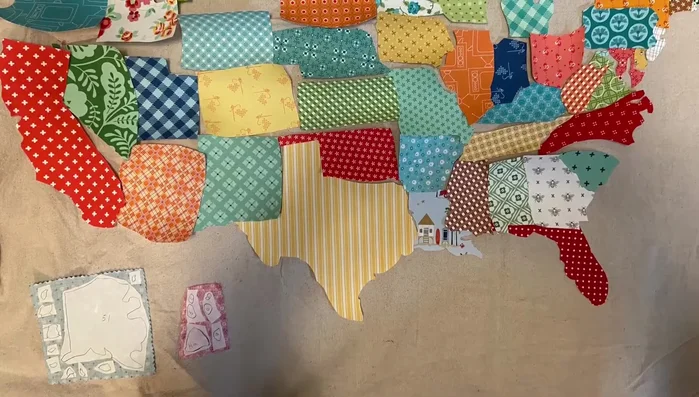 Iron Heat n Bond states to the wrong side of fabric and cut out.