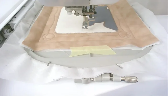 Stitch the background scenery (number eight).