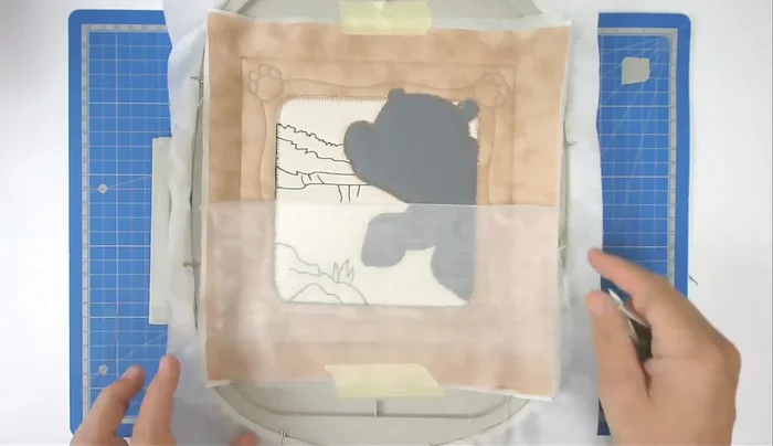 Trim excess organza.